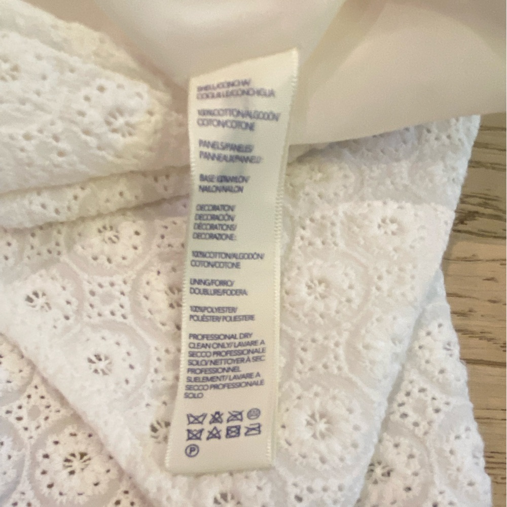 REBECCA MINKOFF Cotton Eyelet Off The Shoulder Top Small White Ruffle NWOT - Picture 7 of 10